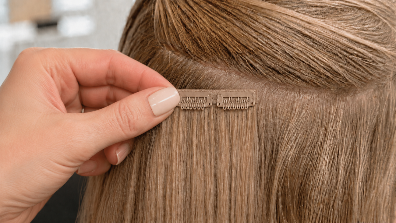 Clip-in hair extensions at Hani Hair Dubai