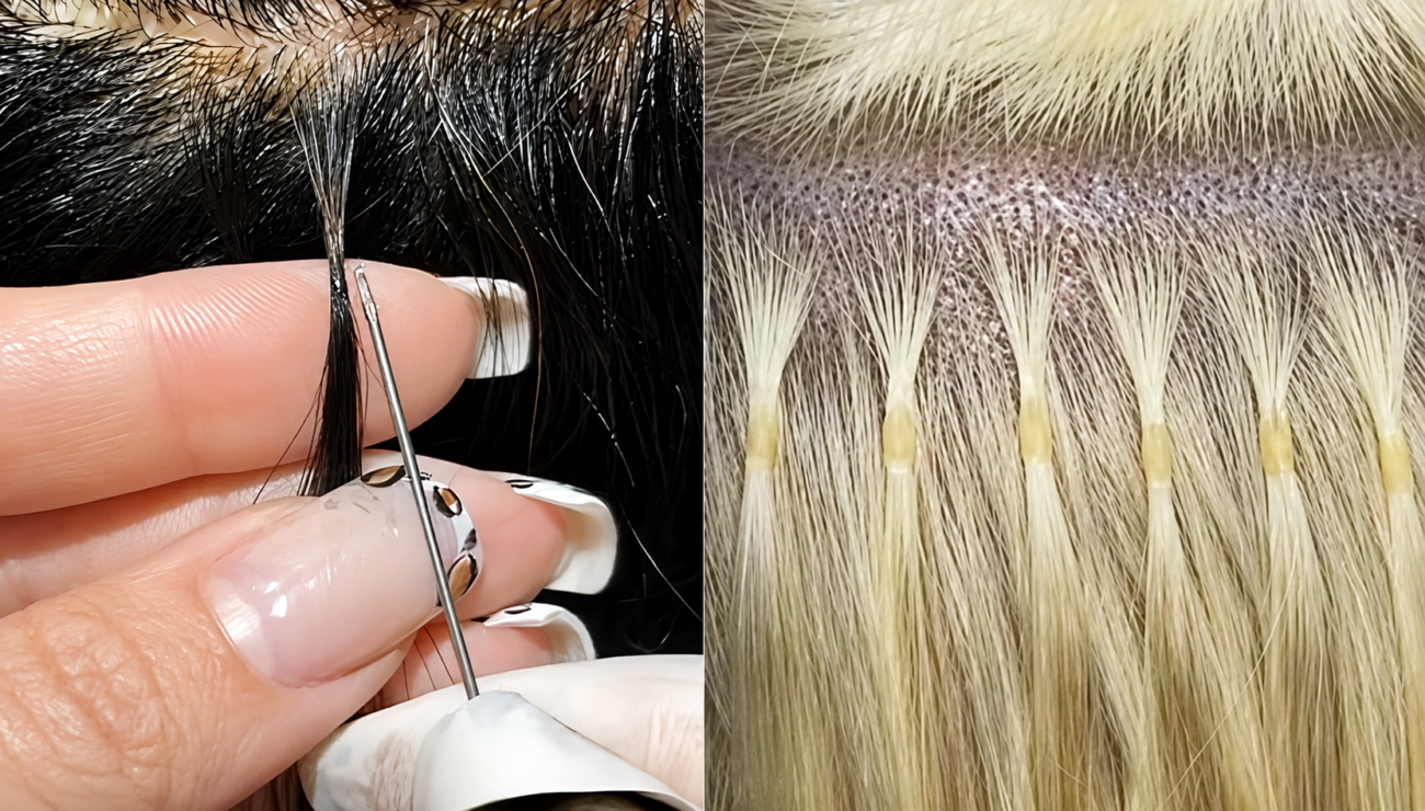 Ice vs keratin hair extensions comparison at Hani Hair Dubai